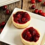 Individual Cheesecakes with Orange-Cranberry Sauce