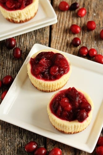 Post image for Individual Cheesecakes with Orange-Cranberry Sauce