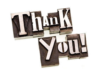 Post image for Thank You. Thank You. Thank You.