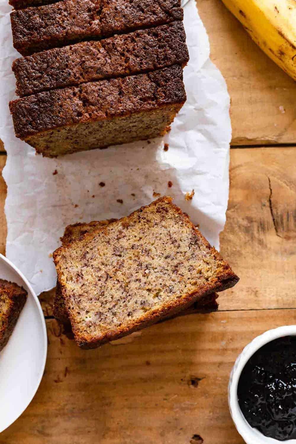 Sliced loaf of Dominique Ansel's banana bread