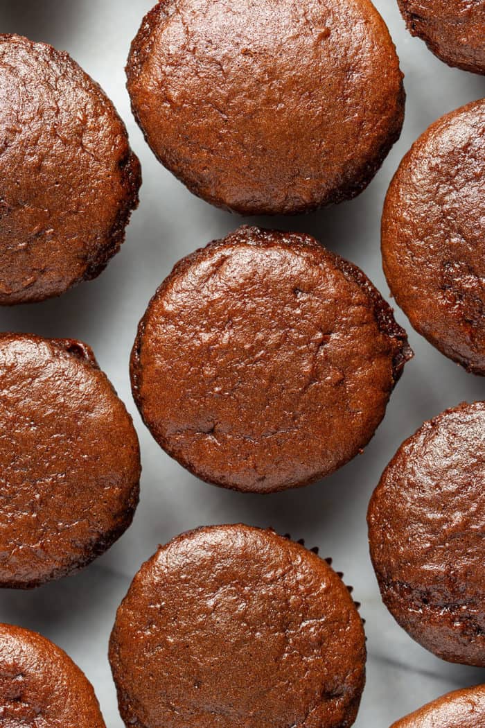 Baked guinness cupcakes ready to be frosted