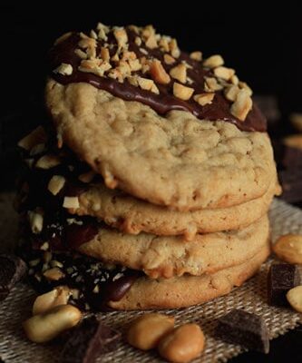 Chocolate Dipped Peanut Butter Cookies