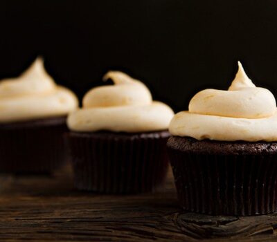 Chocolate Cupcakes with Orange Cream Cheese Frosting