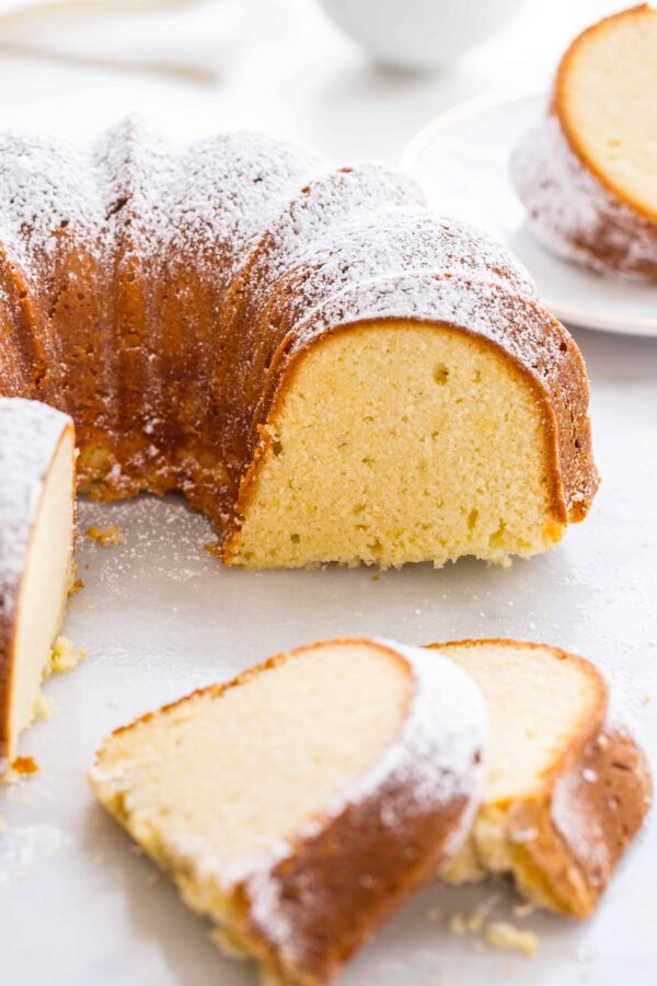 Cream Cheese Pound Cake is one delicious way to treat yourself to dessert. Serve it with fresh whipped cream and Grand Marnier soaked strawberries for the ultimate summer dessert.