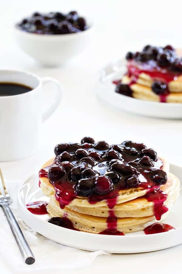 Homemade Blueberry Sauce comes together in just a few minutes. It's perfect for pancakes, ice cream, cheesecake and so much more!
