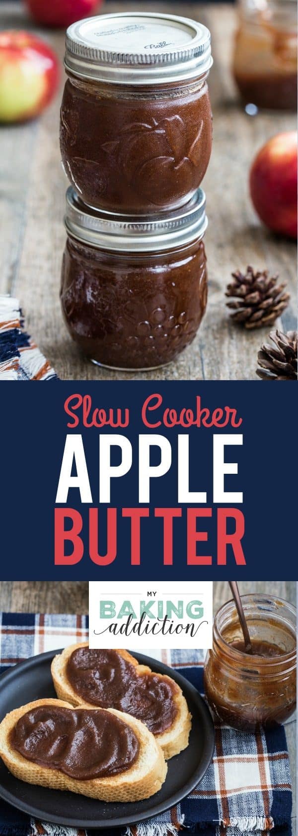 Slow Cooker Apple Butter will make your entire house smell like Autumn. It also makes a great gift for the holidays, or a hostess gift at Thanksgiving.