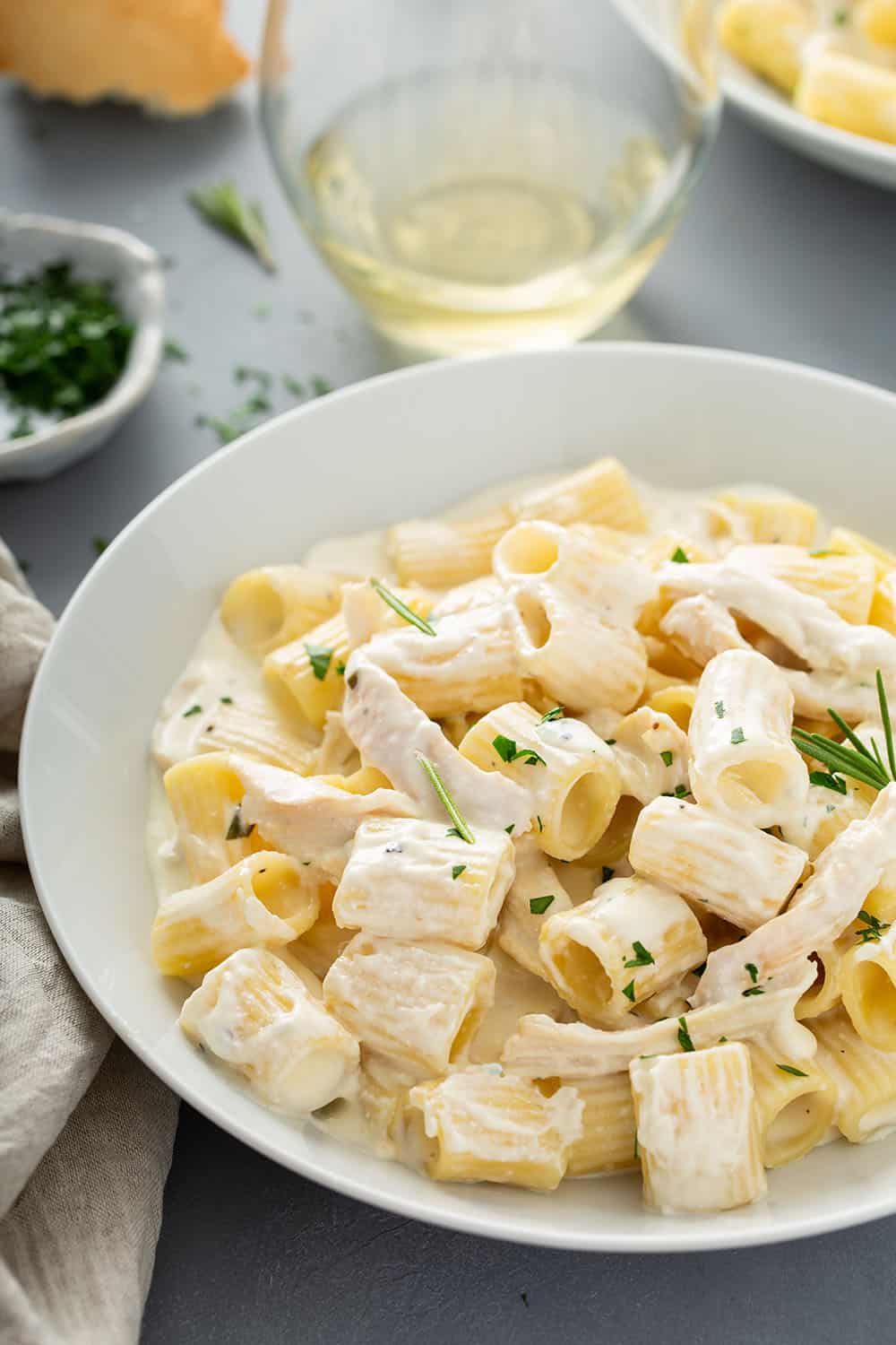Goat Cheese Pasta with Chicken & Rosemary | My Baking Addiction