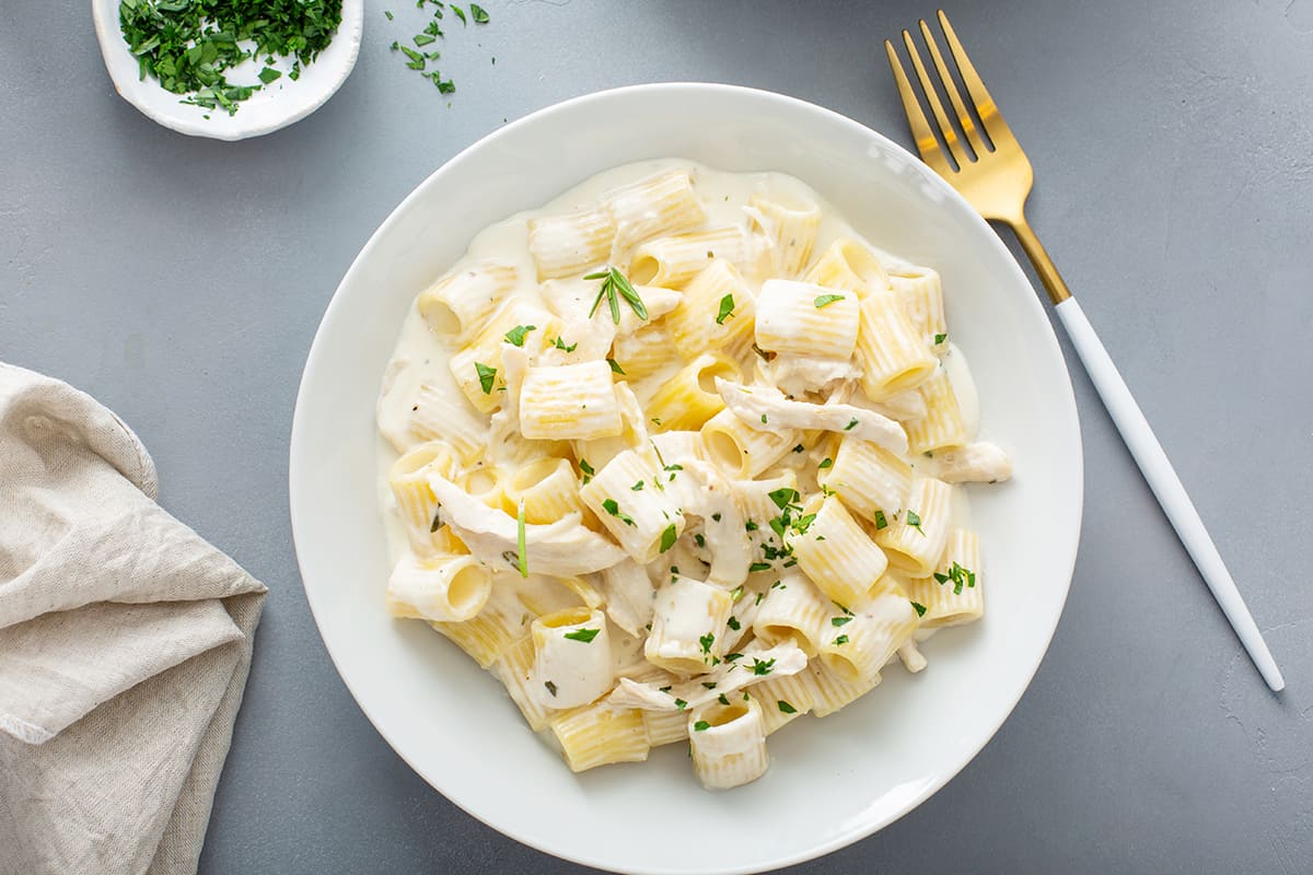 Goat Cheese Pasta with Chicken & Rosemary My Baking Addiction