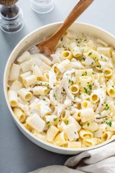 Goat Cheese Pasta with Chicken & Rosemary | My Baking Addiction