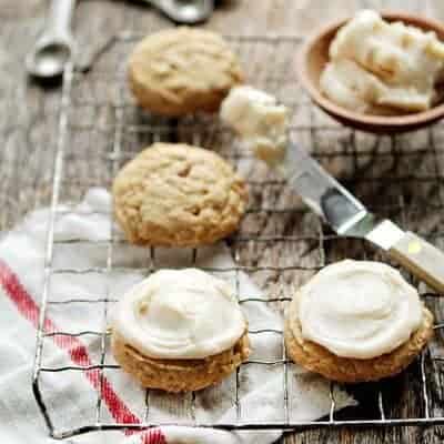 Cashew Cookies with Brown Butter Frosting