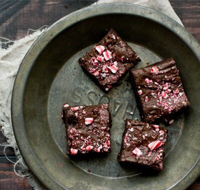 Dark Chocolate Candy Cane Brownies