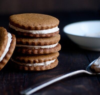 Baking with Truvia: Gingerbread Sandwich Cookies with Cinnamon Cream Cheese filling