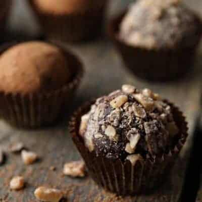 Dark Chocolate Toffee Truffles