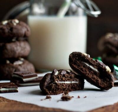 Crème de Menthe Stuffed Chocolate Cookies