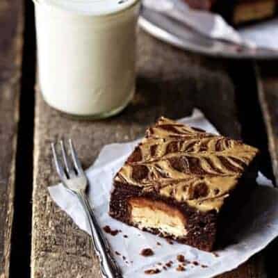 Peanut Butter Snickers Brownies
