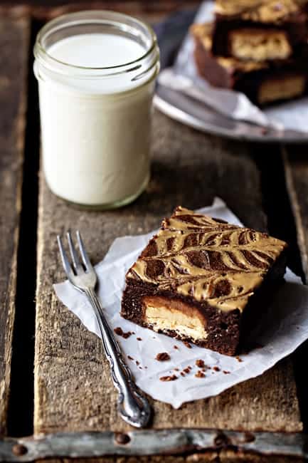 Peanut Butter Snickers Brownies | My Baking Addiction