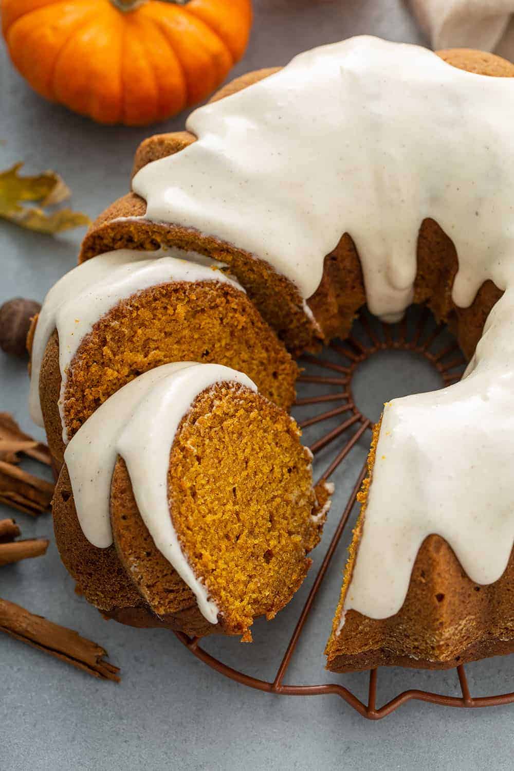 Pumpkin Bundt Cake With Maple Cream Cheese Filling