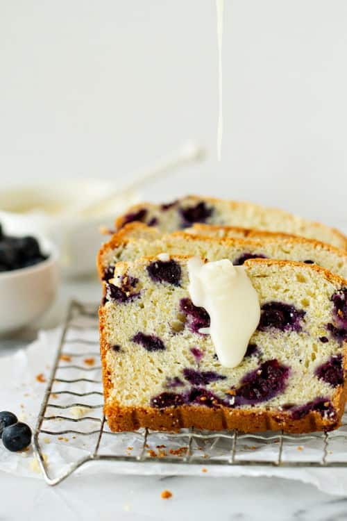 glazed lemon blueberry bread