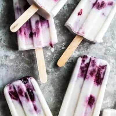 Roasted Berry Goat Cheese Popsicles