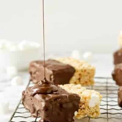 Chocolate Dipped Key Lime Pie Marshmallow Treats