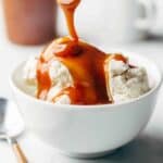 Salted caramel sauce is thick and luscious, perfect for serving over ice cream