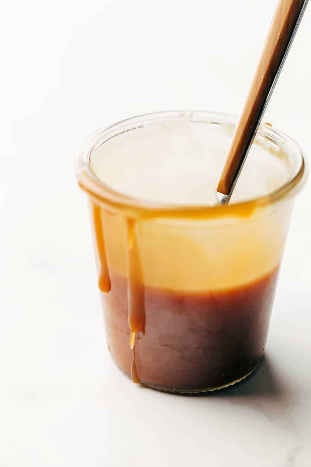 Homemade salted caramel sauce is so good, you may just want to eat it from a spoon!