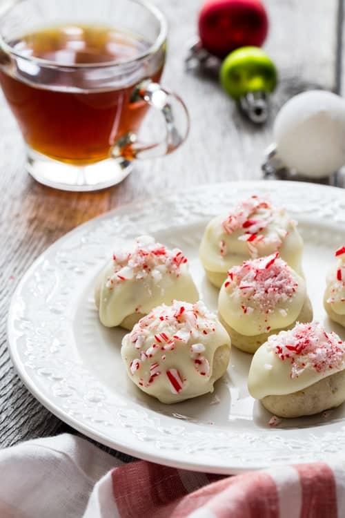 Peppermint Snowball Cookies