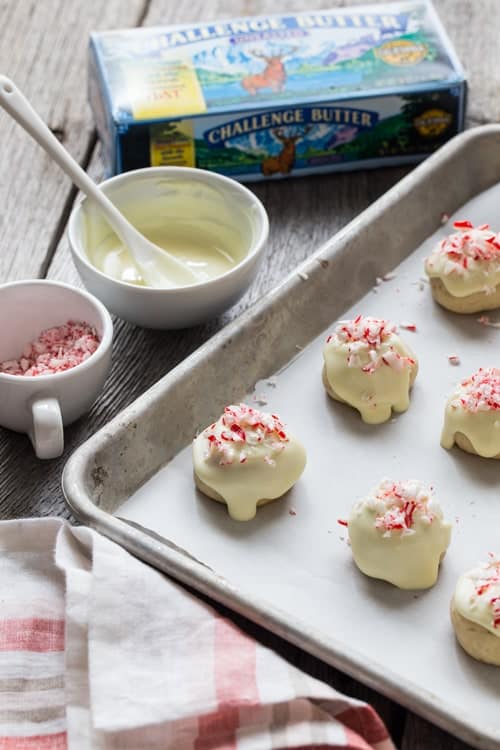 Candy Cane Snowball Cookies on My Baking Addiction