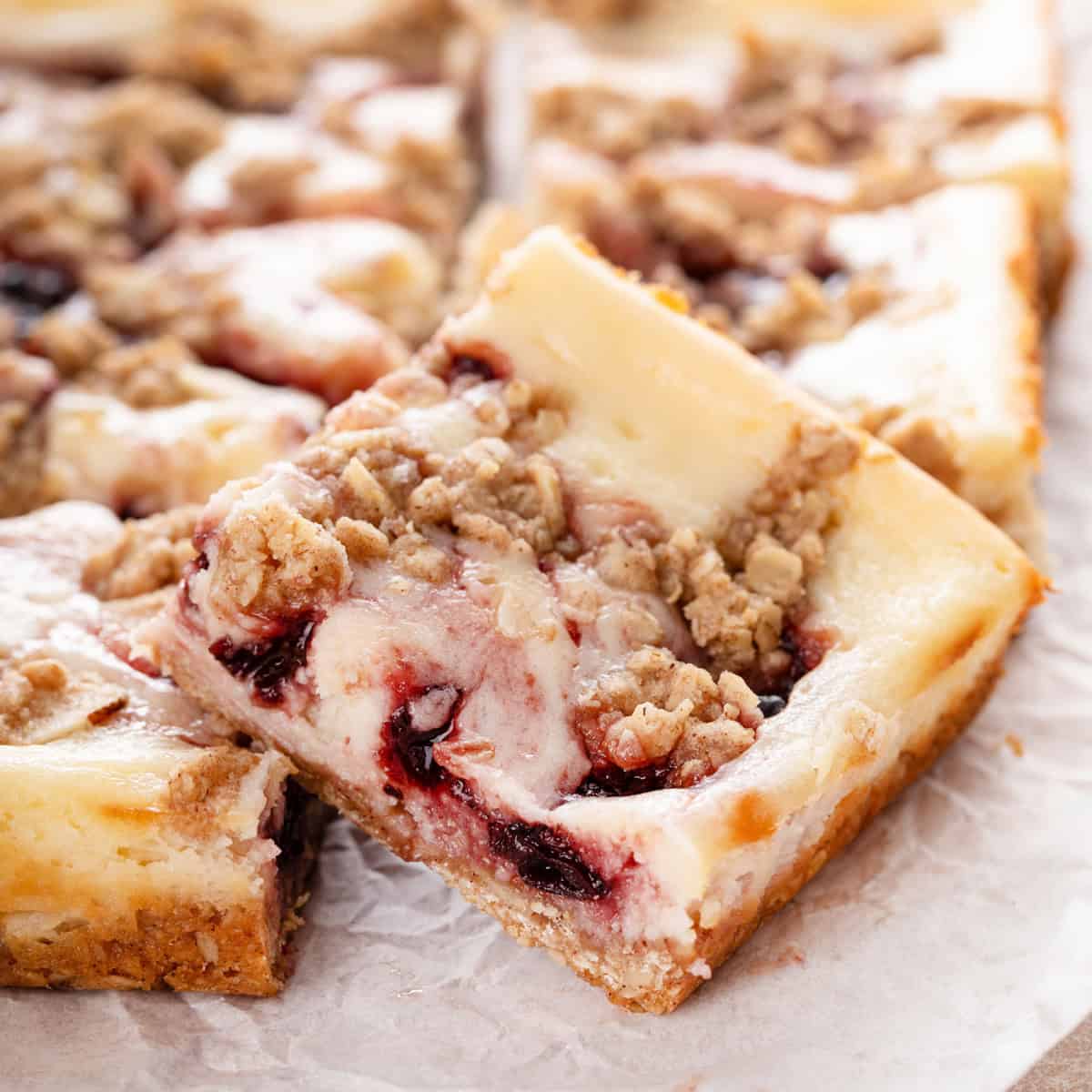 Cherry Cheesecake Crumb Bars