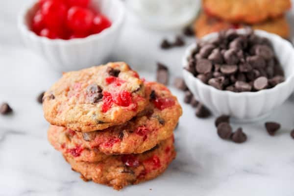 Cherry Coconut Chocolate Chip Cookies on My Baking Addiction
