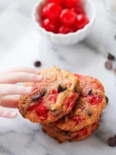 Cherry Coconut Chocolate Chip Cookies on My Baking Addiction