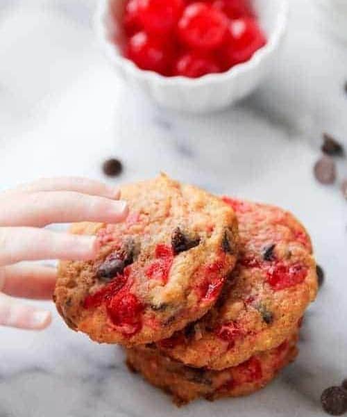 Cherry Coconut Chocolate Chip Cookies on My Baking Addiction