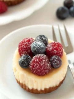 Gluten-Free Mini Cheesecakes will be a hit at your next party. Your guests will love them!