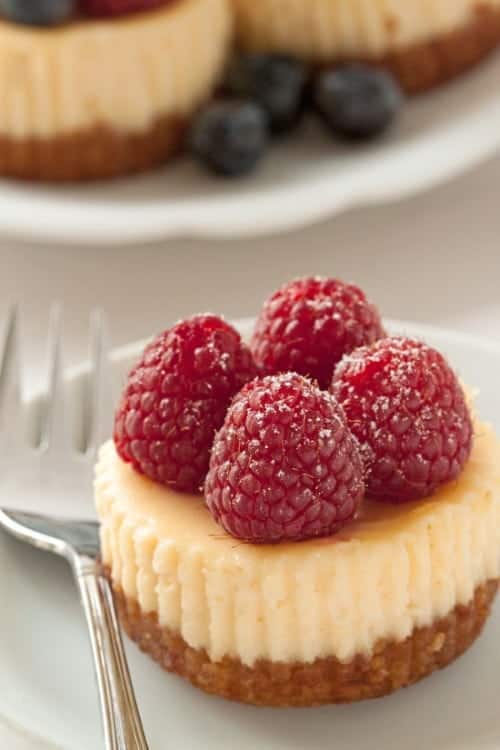 Gluten-Free Mini Cheesecakes are stress free and totally delicious. Watch them disappear!