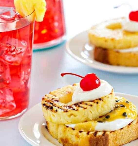 Grilled Pound Cake with Pineapple and Passion Fruit is the perfect dessert for summer!