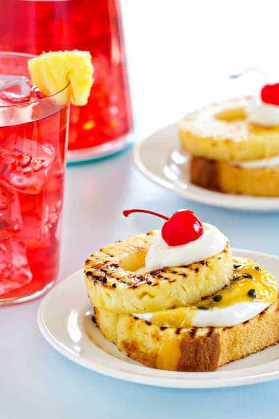 Grilled Pound Cake with Pineapple and Passion Fruit is the perfect dessert for summer!