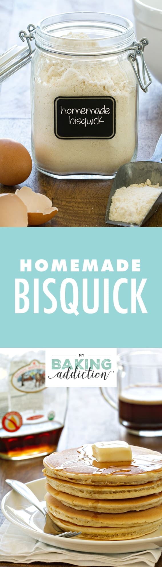 Homemade Bisquick comes together in less than 5 minutes and can be used in any recipe that calls for Bisquick or all-purpose baking mix. So easy!