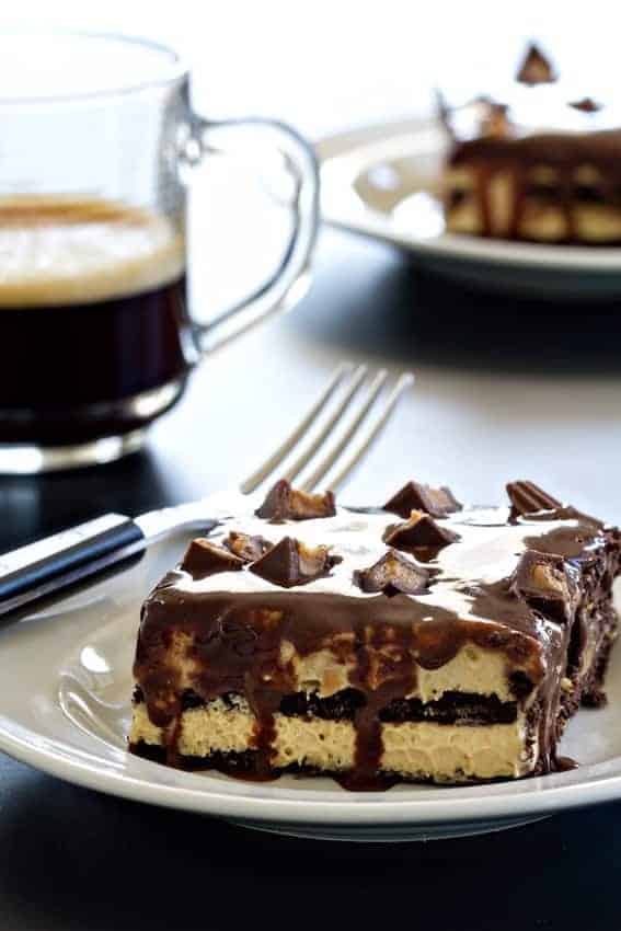 Peanut butter cup eclair cake is everything a chocolate and peanut butter lover could want in a dessert. Plus it's no-bake - perfect for summer!