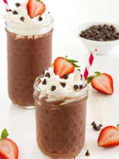 Strawberry Chocolate Smoothies are loaded with delicious ingredients that will start your day off right!