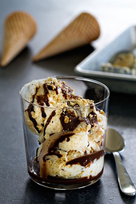 No-Churn S'mores Ice Cream is  loaded with chocolate, graham crackers and melty marshmallows. So amazing! 