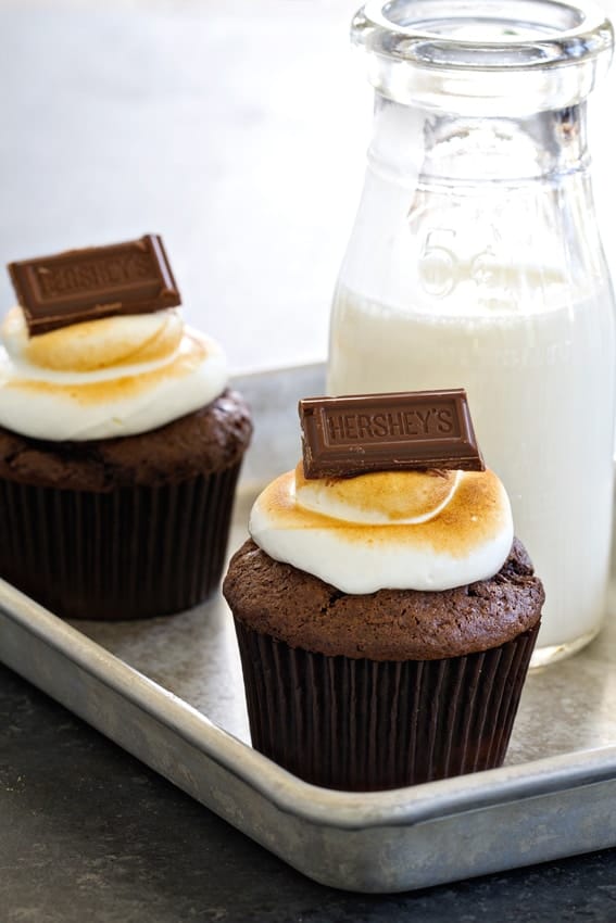 S'mores Cupcakes cover all the bases - chocolate, marshmallows, Oreos, and best of all, CAKE.