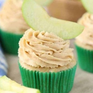 Apple Peanut Butter Cupcakes have a gorgeous peanut butter frosting. Fluffy and sweet.