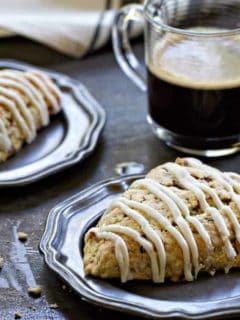Toffee Almond Scones are for those serious toffee lovers out there. Toffee chips and sweet toffee glaze will make you extremely happy.
