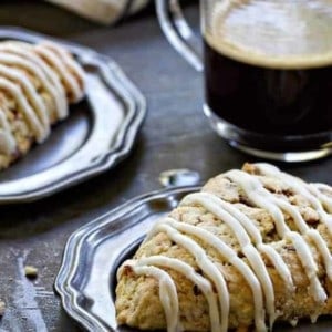 Toffee Almond Scones are for those serious toffee lovers out there. Toffee chips and sweet toffee glaze will make you extremely happy.