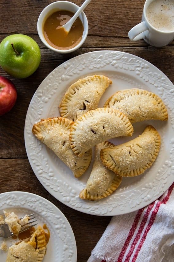 Apple Hand Pies have a gorgeous salted caramel sauce. Yes, please!