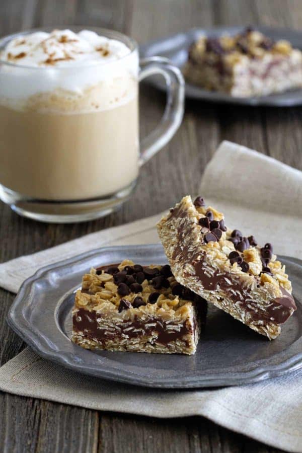 No Bake Chocolate Peanut Butter Oatmeal Bars are sweet and chewy. A great after school (or anytime!) snack.