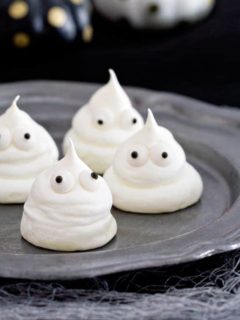 Meringue Ghosts will bring smiles to everyone this Halloween. Kids will love them!
