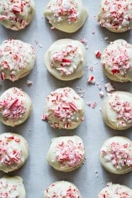 Candy Cane Snowball Cookies