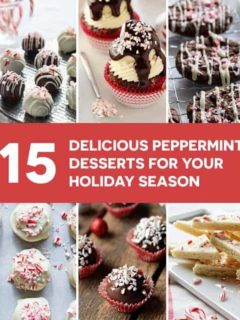 15 Peppermint Dessert Recipes for cookies, cupcakes, cakes, and candy that will make your holiday table look and taste beautiful! So festive!