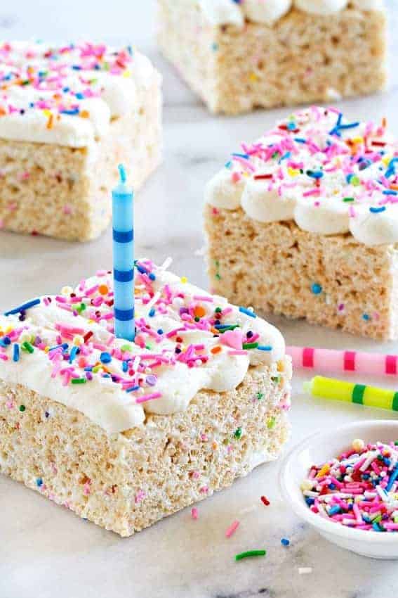 Birthday Marshmallow Cereal Treats - My Baking Addiction